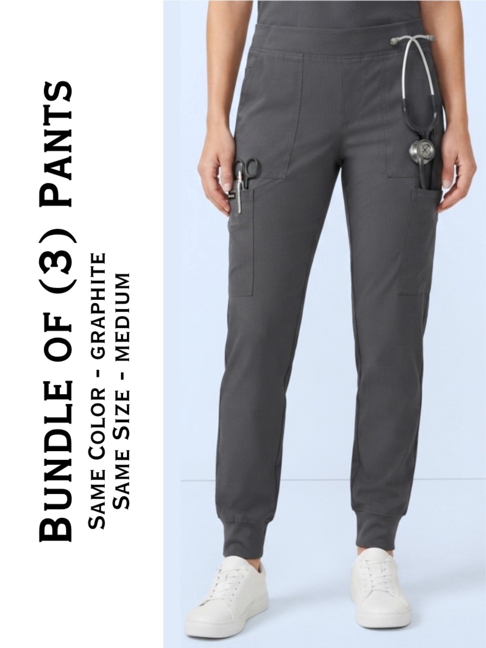 Landau • Women's Cargo Jogger Medical Scrub Pants (3 pairs)